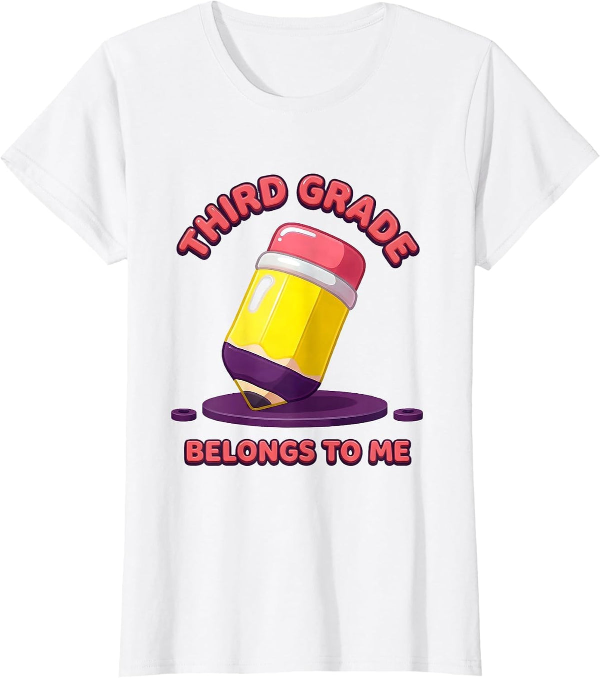Third Grade Belongs To Me Cute Back To School Teacher Kid T-Shirt - White