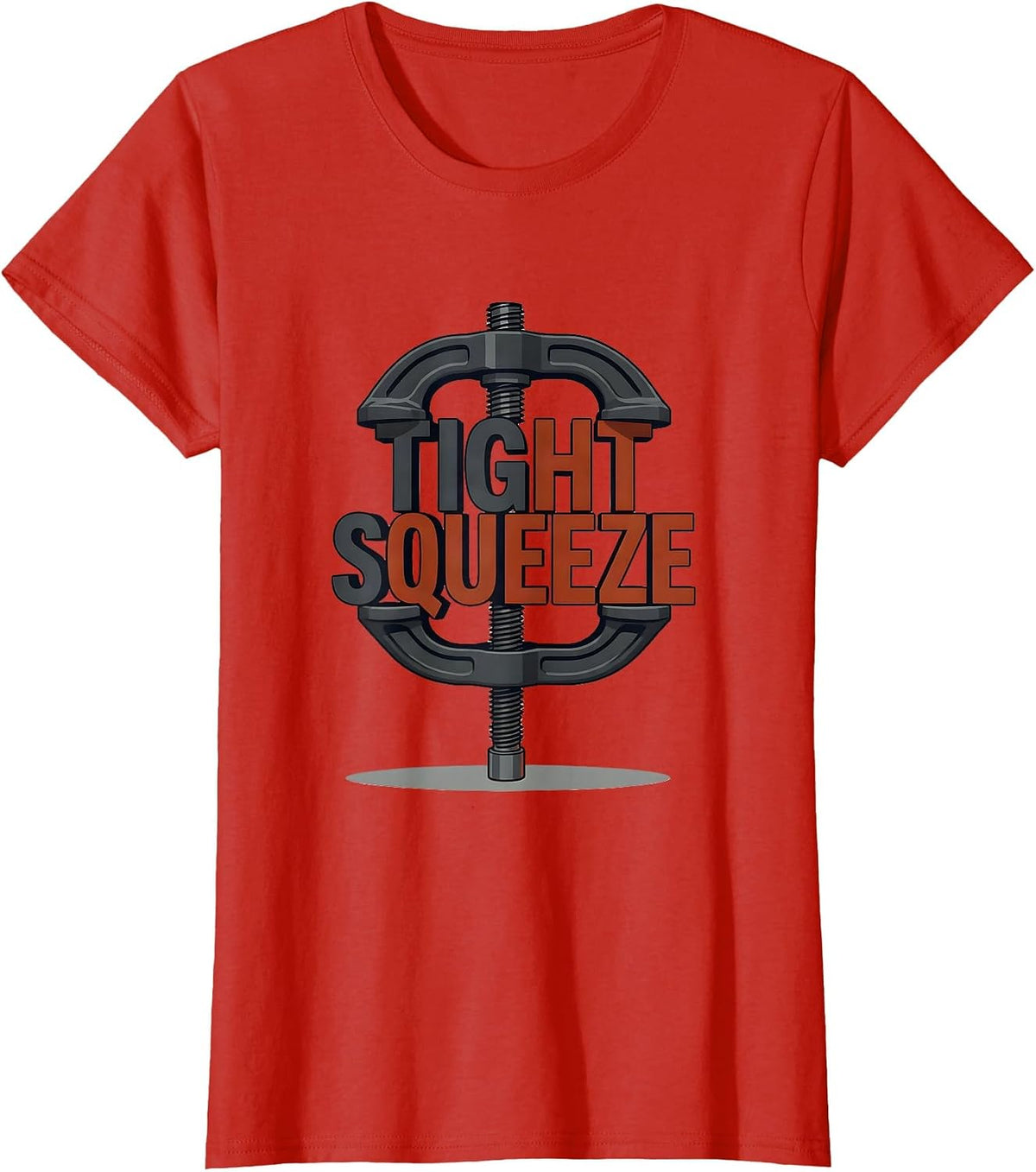 Women's Tight Squeeze Rugged Oilfield Worker Gift for Operators T-Shirt - Red