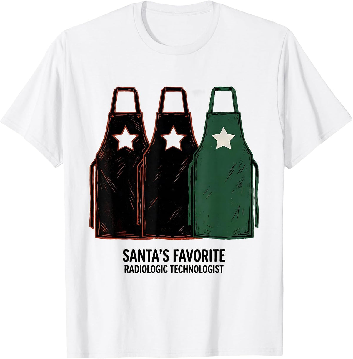 Men's Santa's Favorite Radiologic Technologist Funny T-Shirt - White