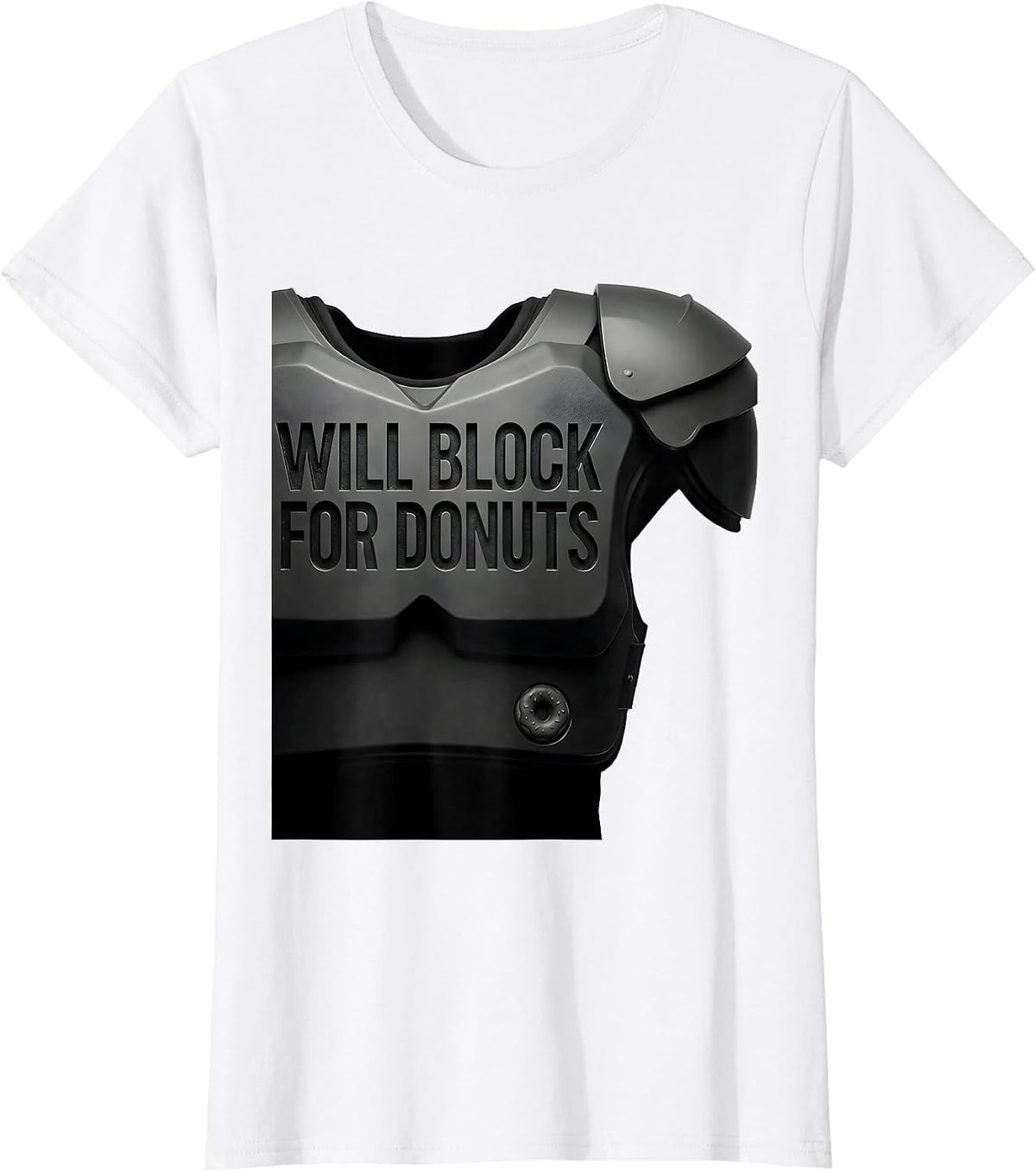Will Block For Donuts Funny Football Lineman Humor T-Shirt - White
