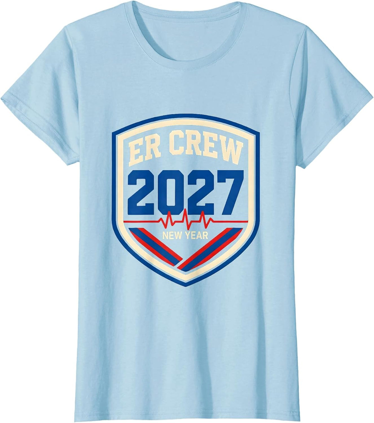 ER New Year Crew 2027 Sports Nurse ICU L&D New Years Eve T-Shirt - Baby Blue