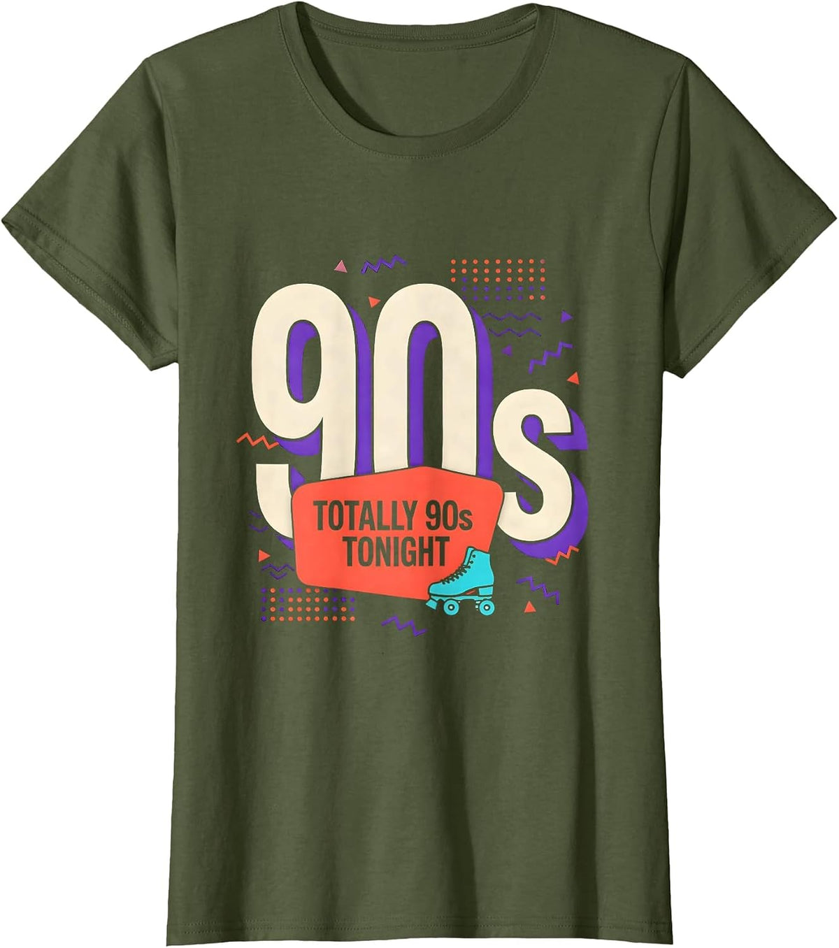 Women's Totally 90s Tonight Retro Nostalgic Party Costume T-Shirt - Olive Green