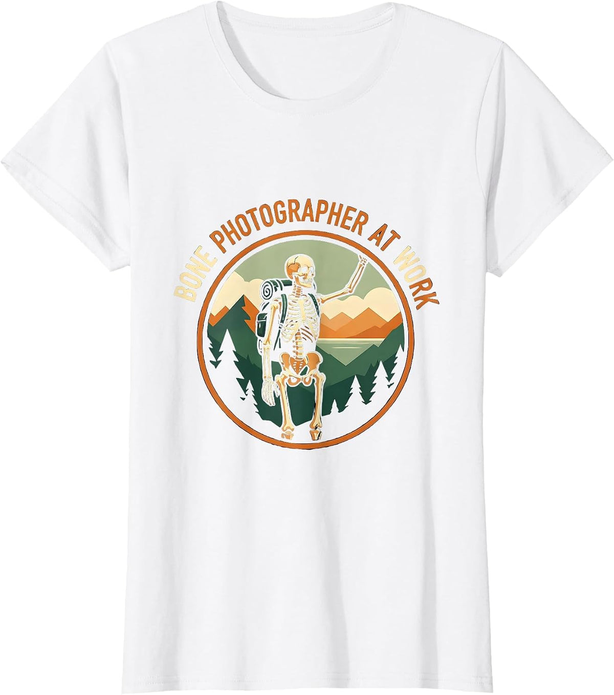 Bone Photographer At Work Radiologic Design T-Shirt - White