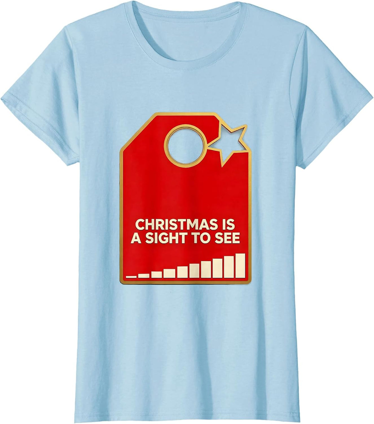 Christmas Is A Sight To See Funny Optometrist Eye-Care T-Shirt - Baby Blue