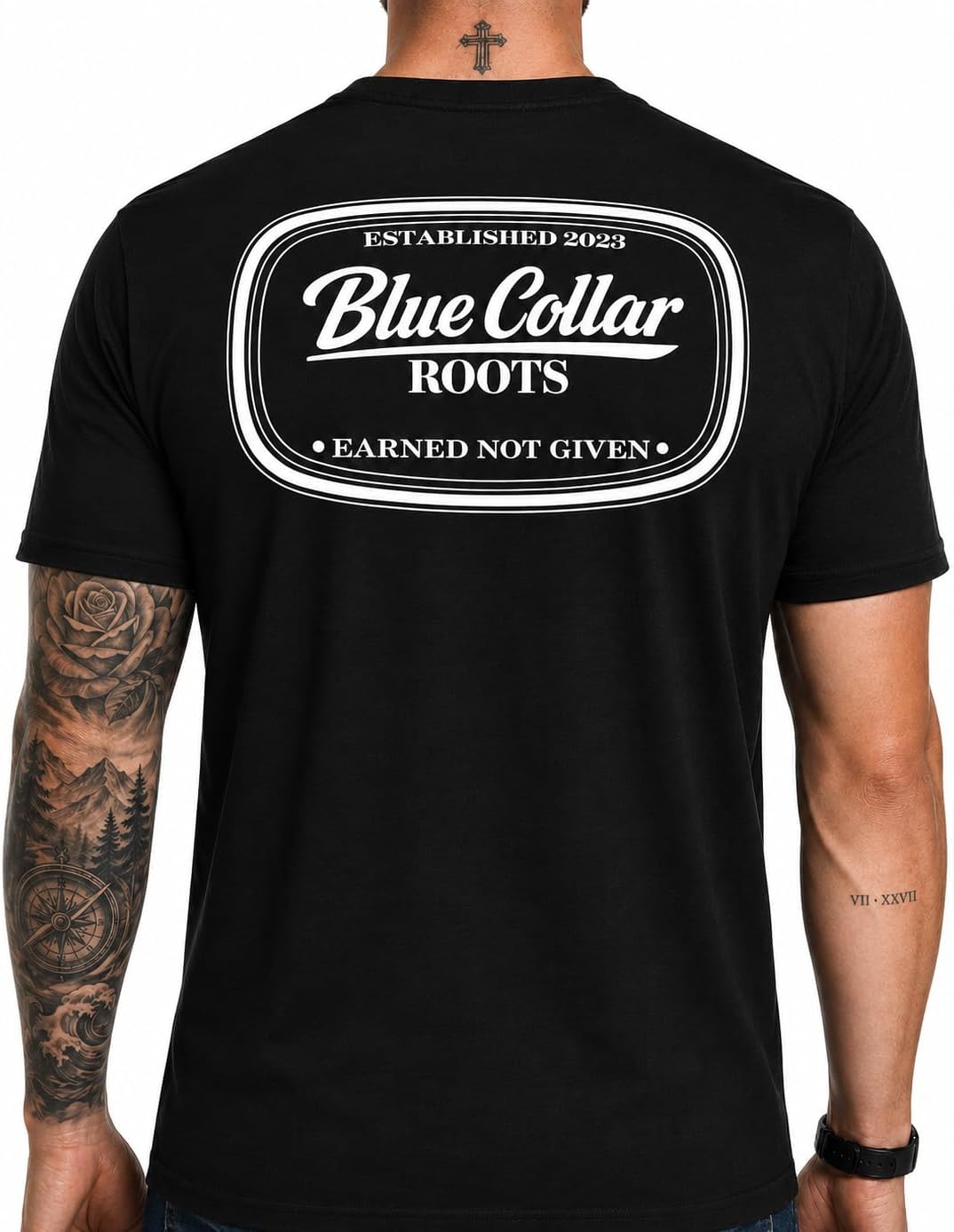 Blue Collar Roots - Graphic Tee - Blue Collar - Black