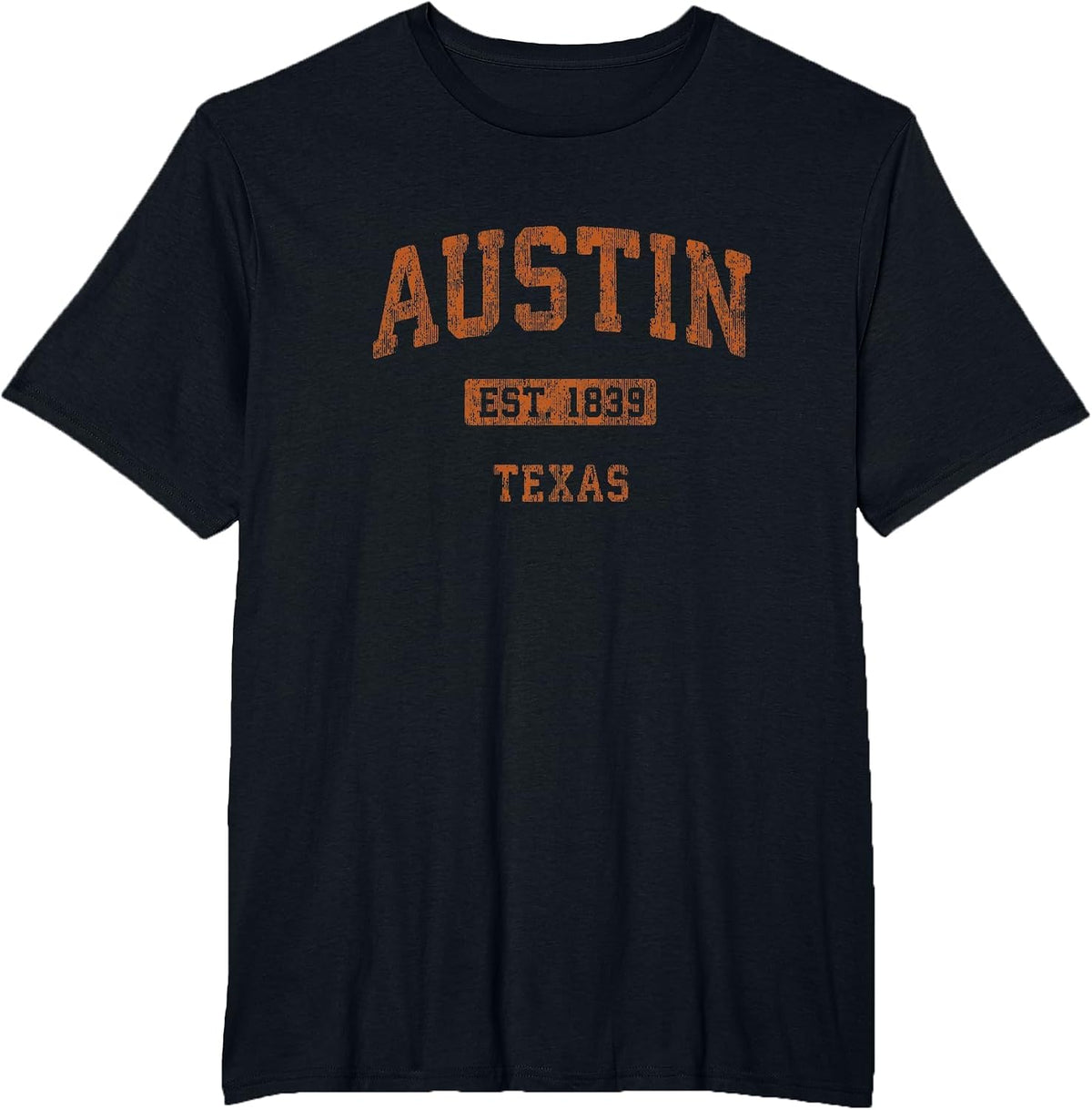 Austin Texas TX Vintage Athletic Sports Design T-Shirt - Black