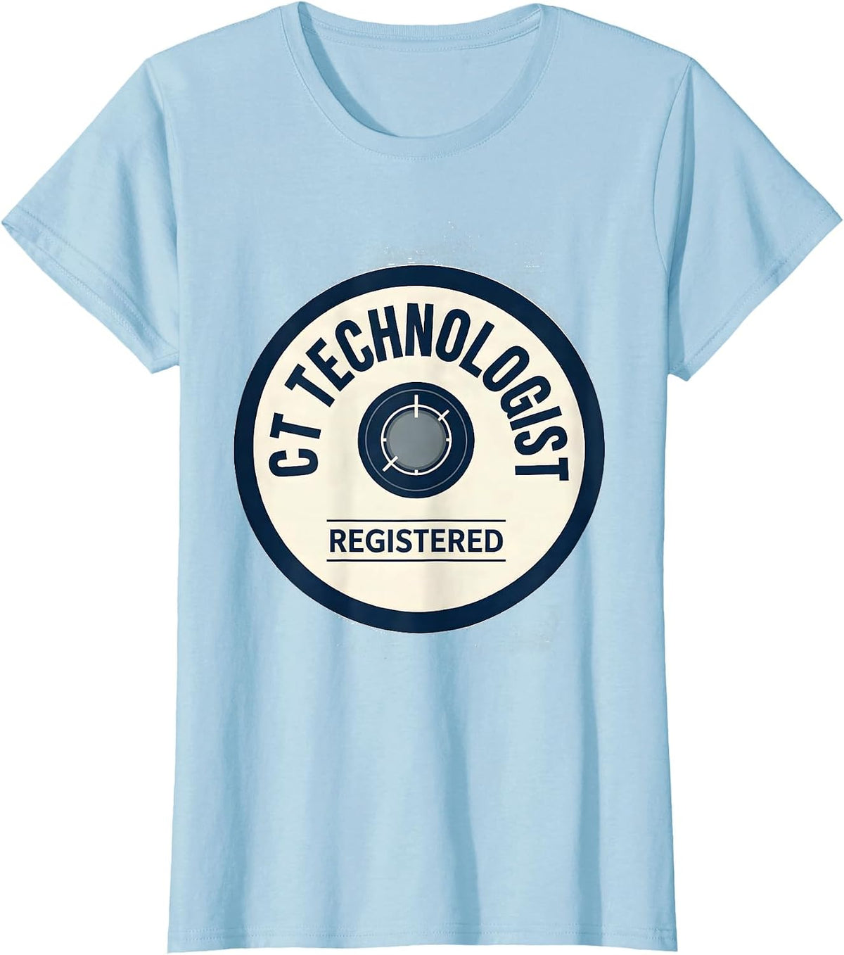 Women's CT Technologist Registered Radiology Tech Emblem Badge T-Shirt - Baby Blue