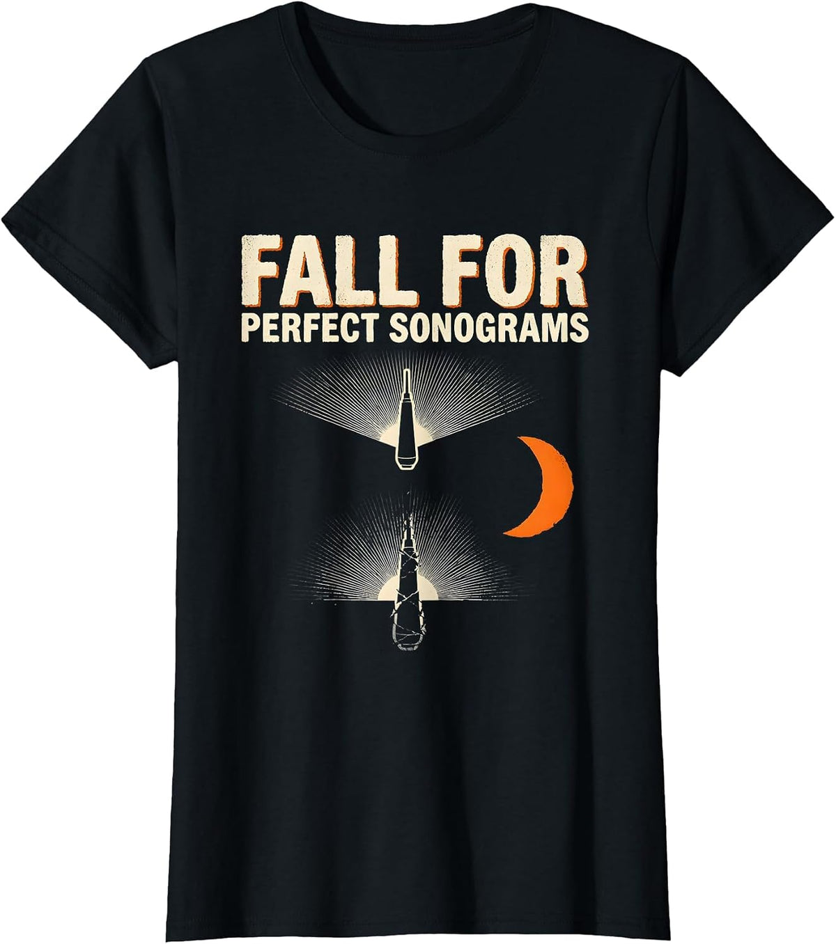 Fall For Perfect Sonograms Stencil Graphic Sonographer T-Shirt - Black