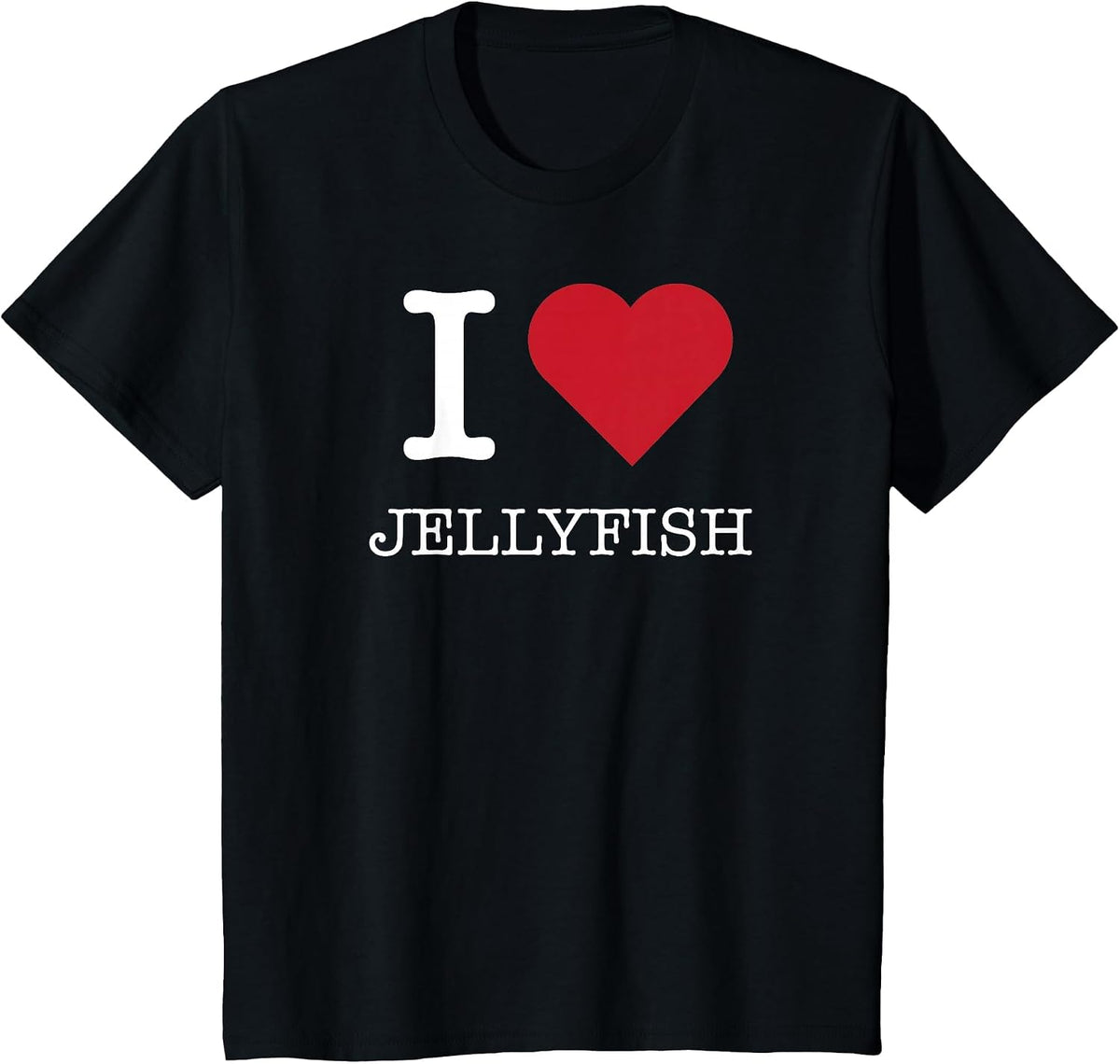 I Heart Jellyfish, I Love Jellyfish T-Shirt - Black