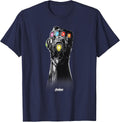 Marvel Avengers Endgame Infinity Stone Gauntlet Grey Scale T-Shirt - Navy Blue