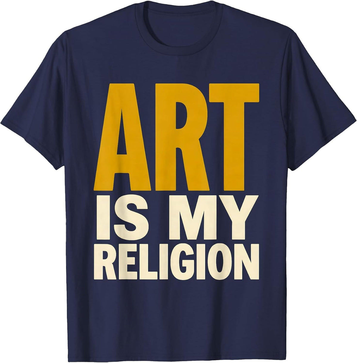 Men's Art Is My Religion Renaissance Inspired Design T-Shirt - Navy Blue