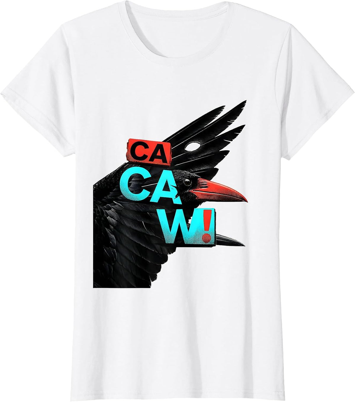 Ca Caw! Funny Crow F-Caw-F Raven Dark Humor Gothic T-Shirt - White