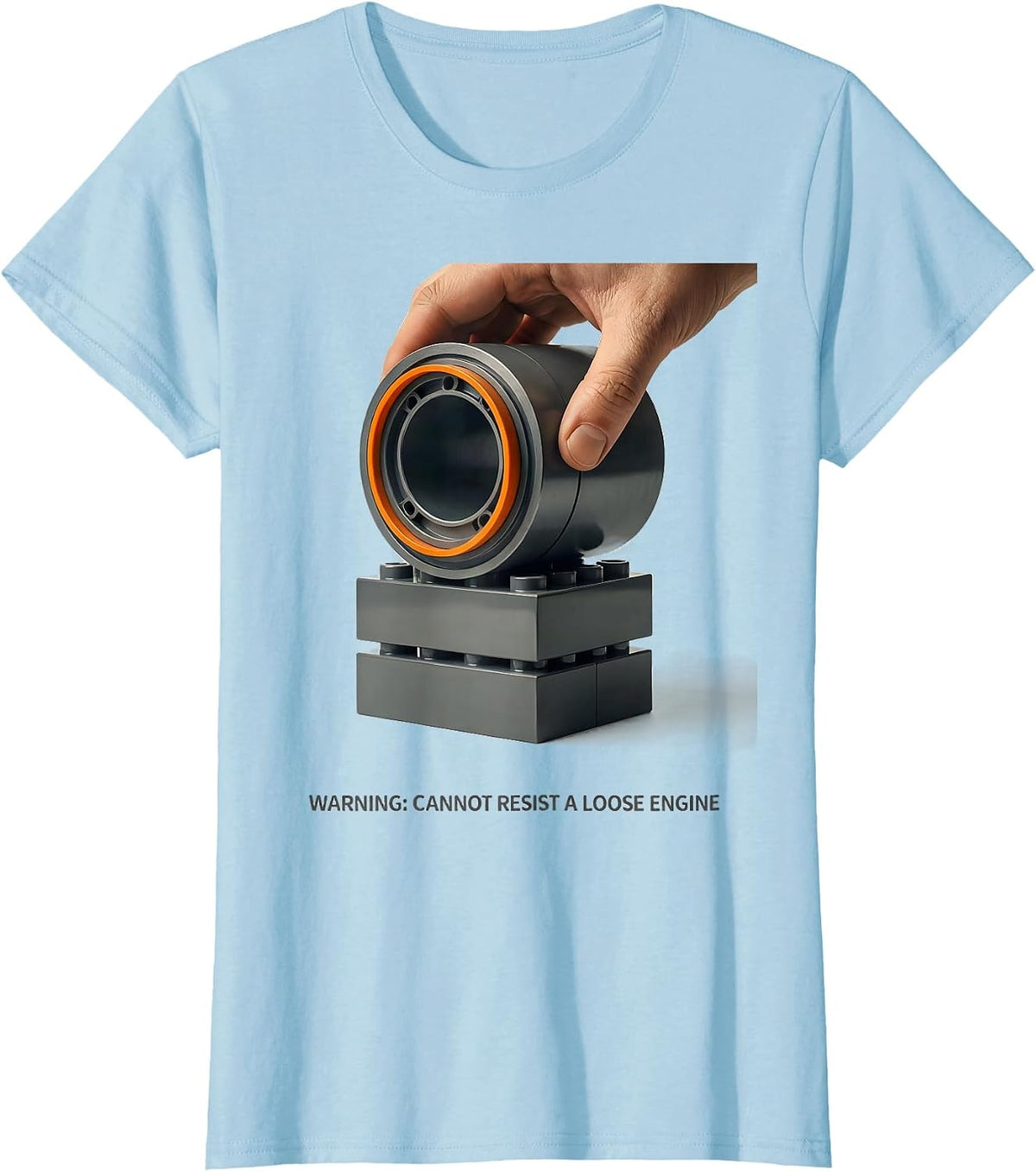 Warning: Cannot Resist A Loose Engine Editorial Conceptual T-Shirt - Baby Blue