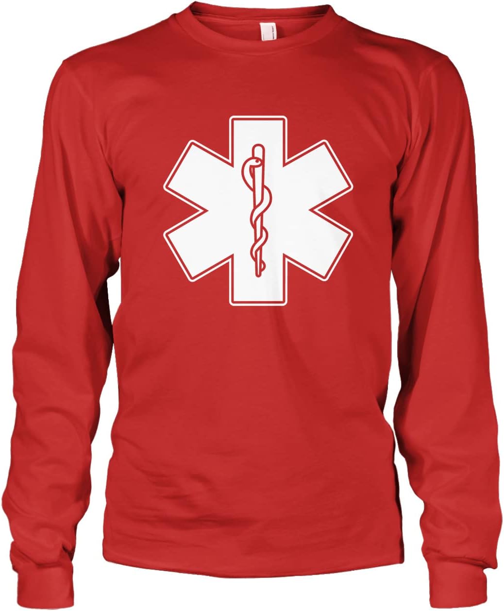 Men's EMT EMS Paramedic Emergency Medical Services Long Sleeve T-shirt - Red