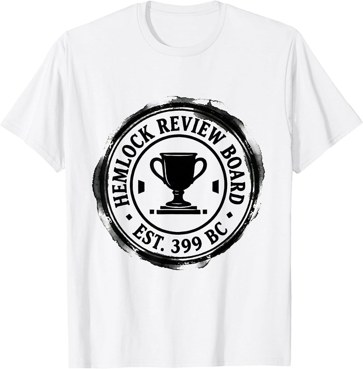 Men's Hemlock Review Board Est 399 BC Ironic Stoic Philosopher T-Shirt - White