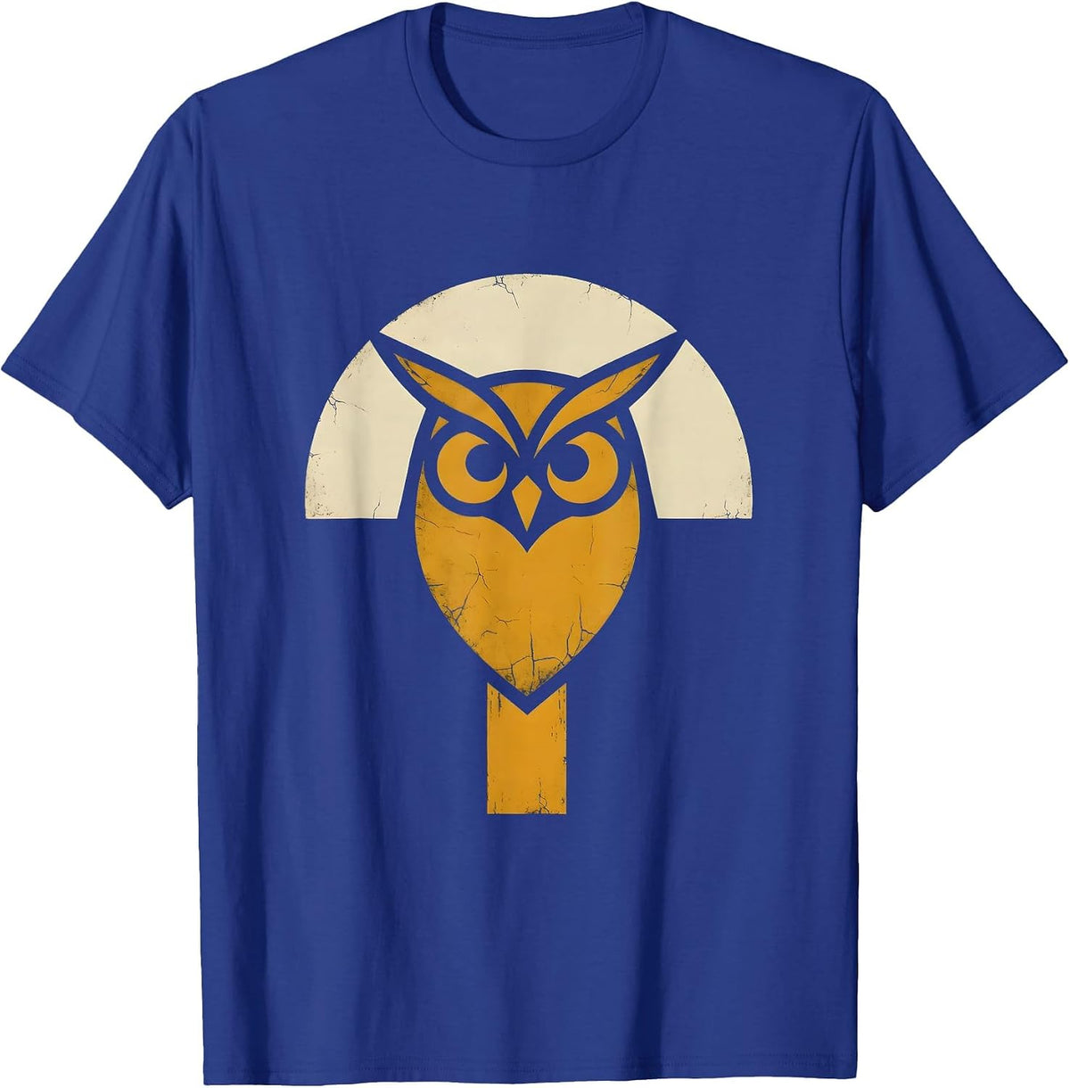Texas Barn Owl on Fence Post Illustration T-Shirt - Royal Blue
