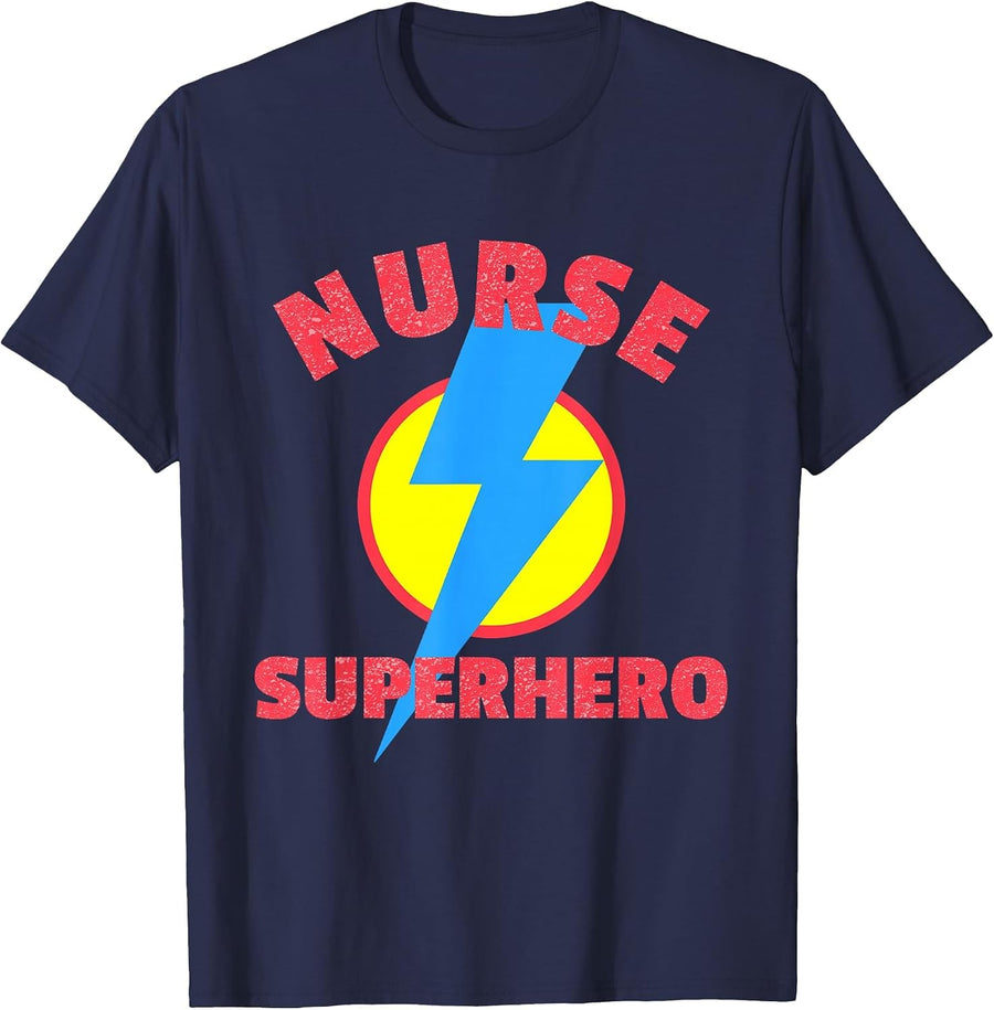 Nurse Superhero - RN Funny Halloween Tshirt for Nurse T-Shirt - Navy Blue