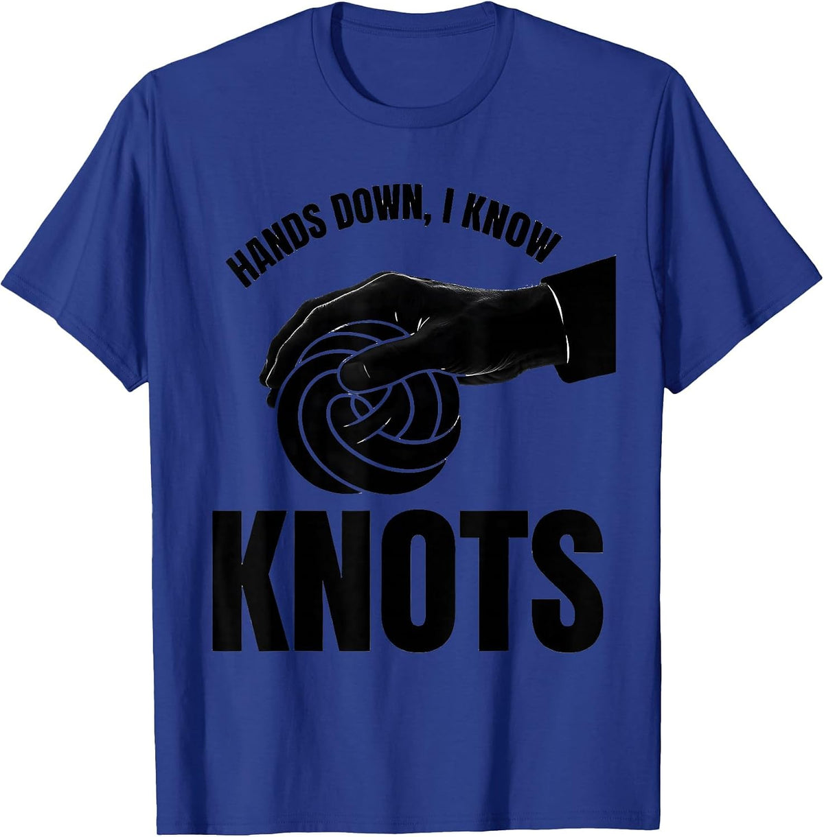 Men's Hands Down I Know Knots Funny Massage Therapist LMT Humor T-Shirt - Royal Blue