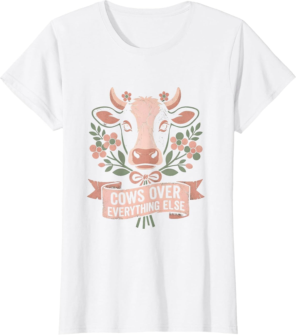 Cows Over Everything Cute Cow Lover Design T-Shirt - White