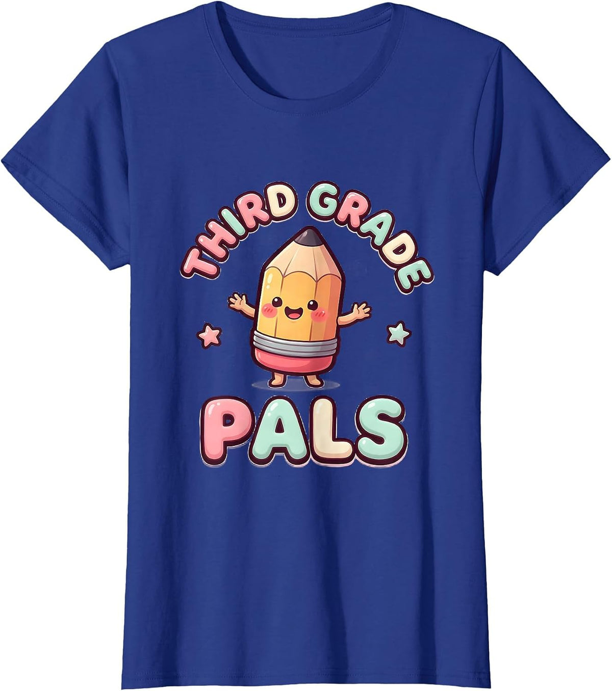 Women's Third Grade Pals Cute Kawaii Back To School Teacher Student T-Shirt - Royal Blue