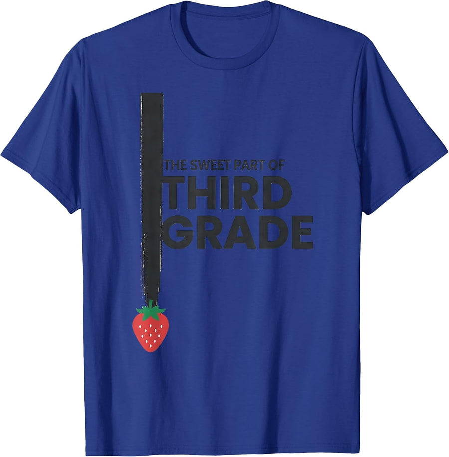 The Sweet Part Of Third Grade Whimsical Teacher Back T-Shirt - Royal Blue