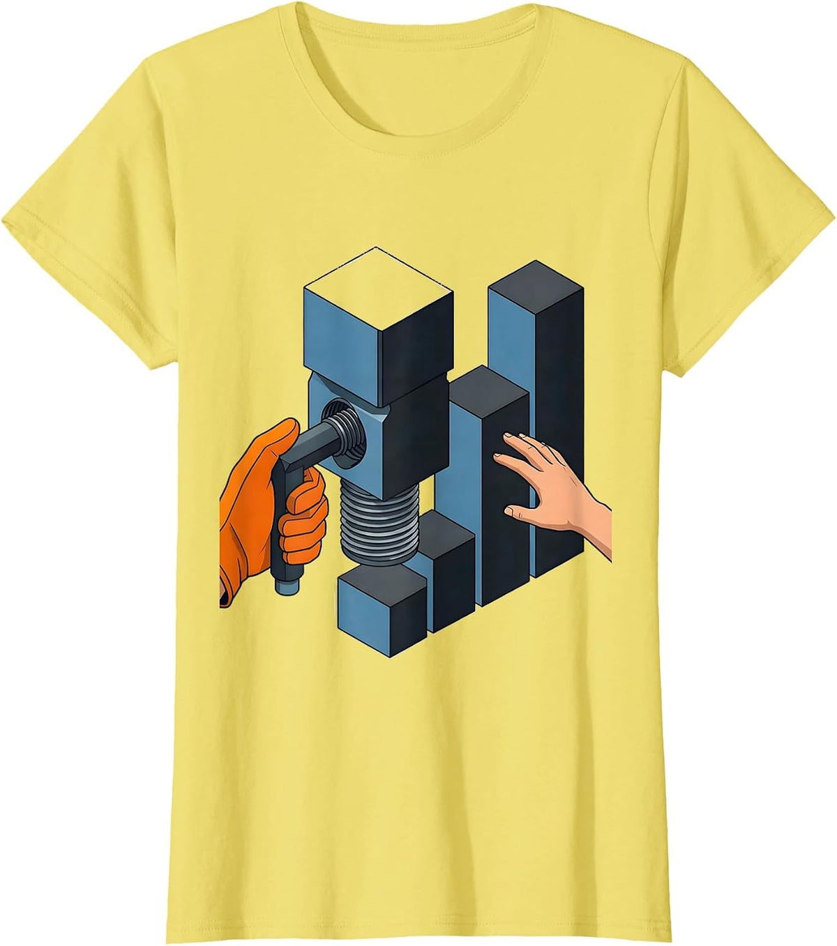 Pipe Threading Die Funny Plumber Dad Joke Gift T-Shirt - Lemon Yellow