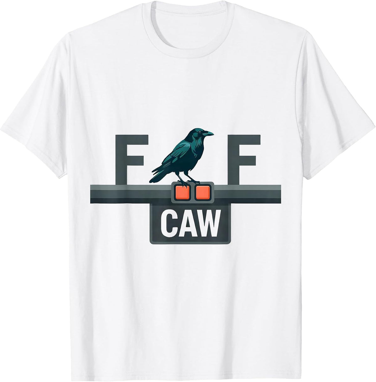 Men's F-CAW-F Funny Crow Meme Raven Lover Bird Fan Humor T-Shirt - White