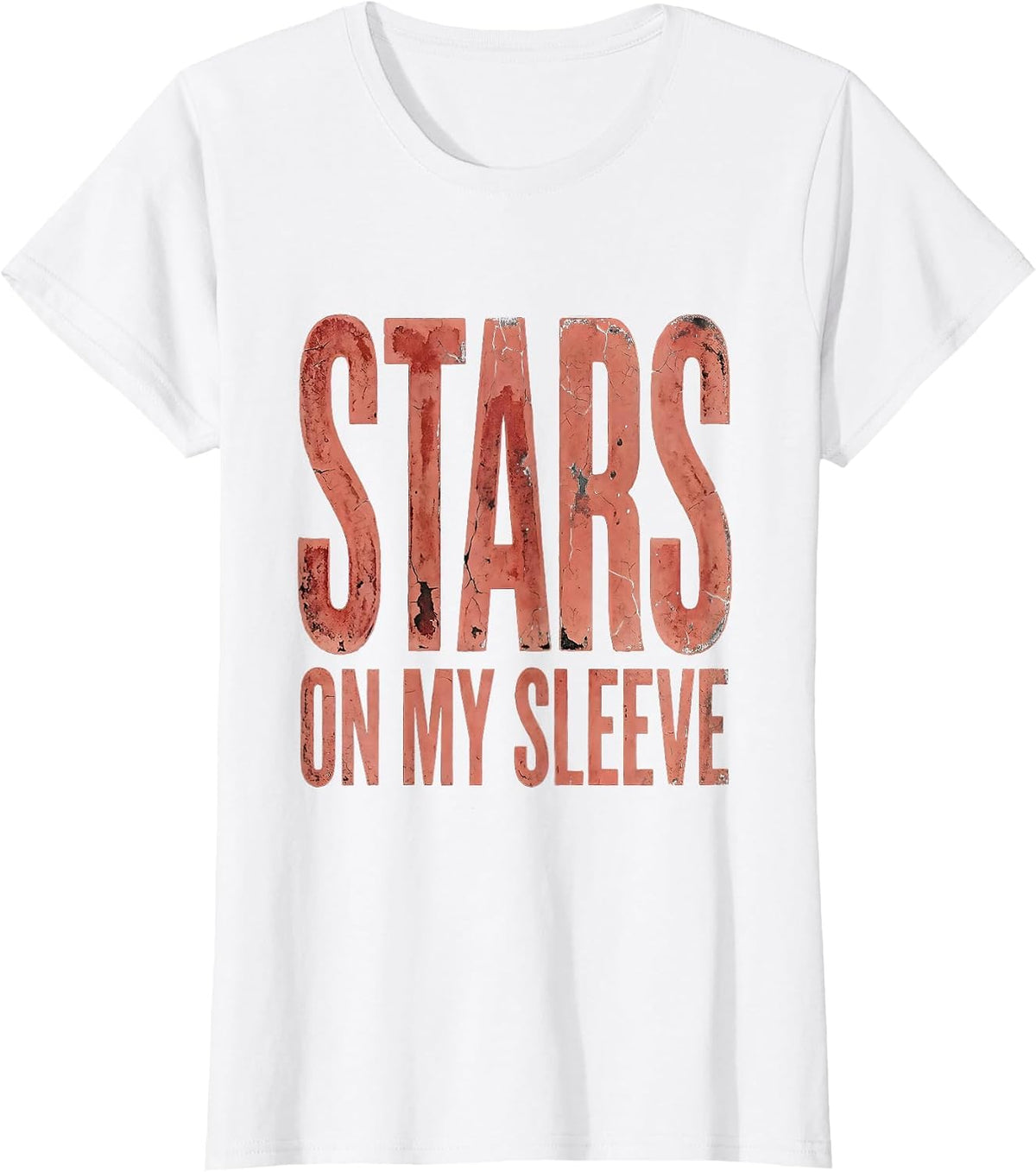 Stars on My Sleeve Red White Blue Patriotic Design T-Shirt - White