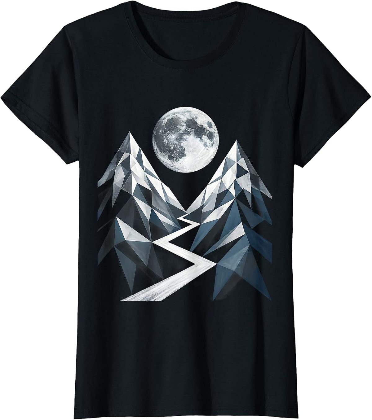 Full Moon Mountain Trail MTB Graphic T-Shirt - Black