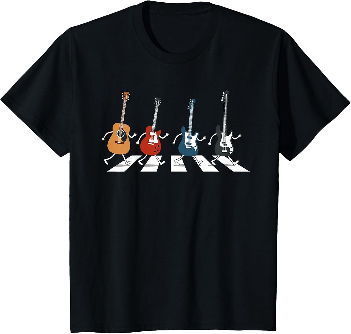 Music Teacher Rock Guitarist Men Women Kids Funny Guitar T-Shirt - Black
