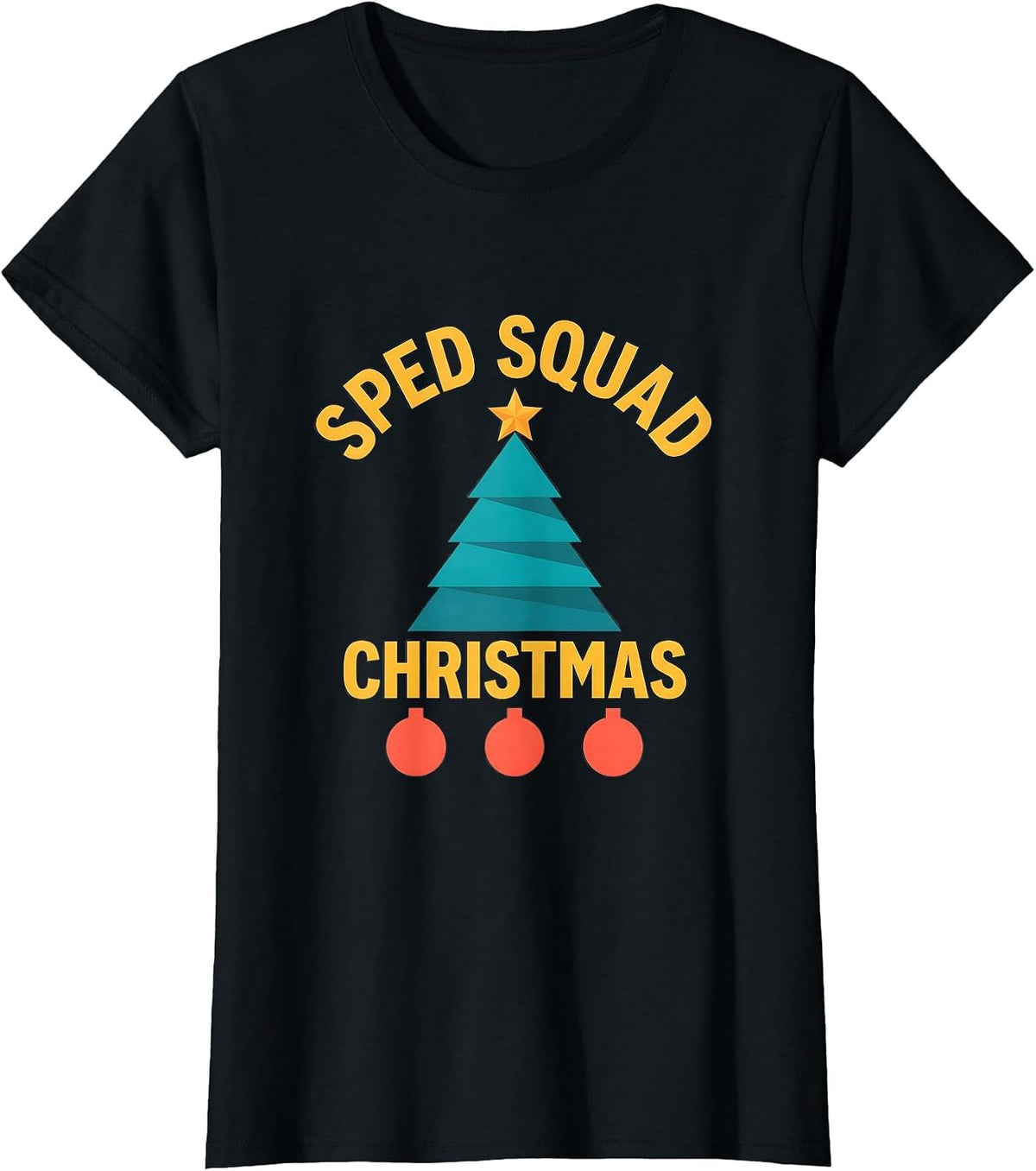 SPED Squad Christmas Funny Teacher Holiday Grade-Level Squad T-Shirt - Black