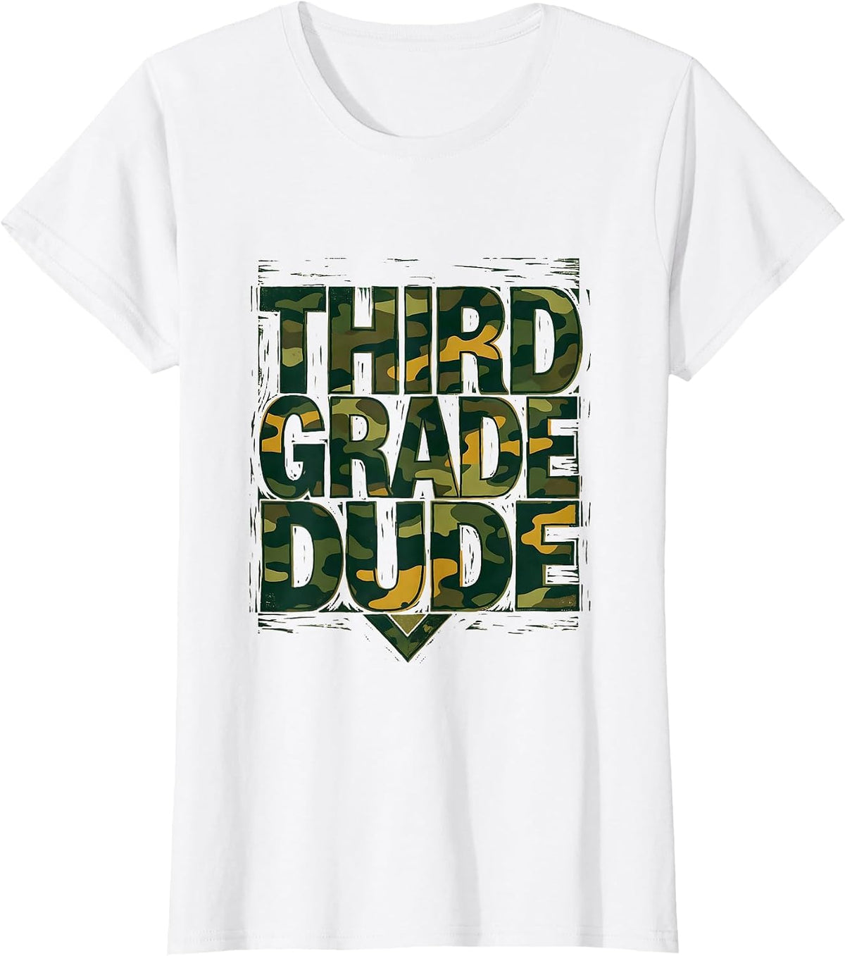 Third Grade Dude Camo Back To School Boys Teacher T-Shirt - White