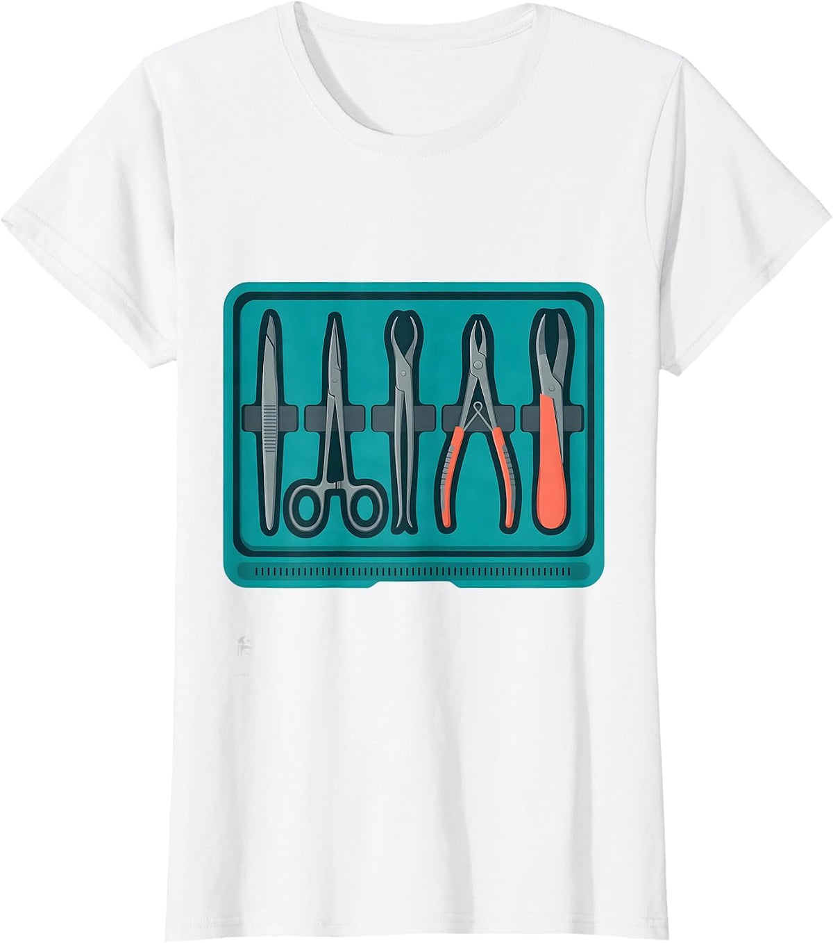 Women's Instrument Tray Flat Vector Surgical Tech Pride T-Shirt - White