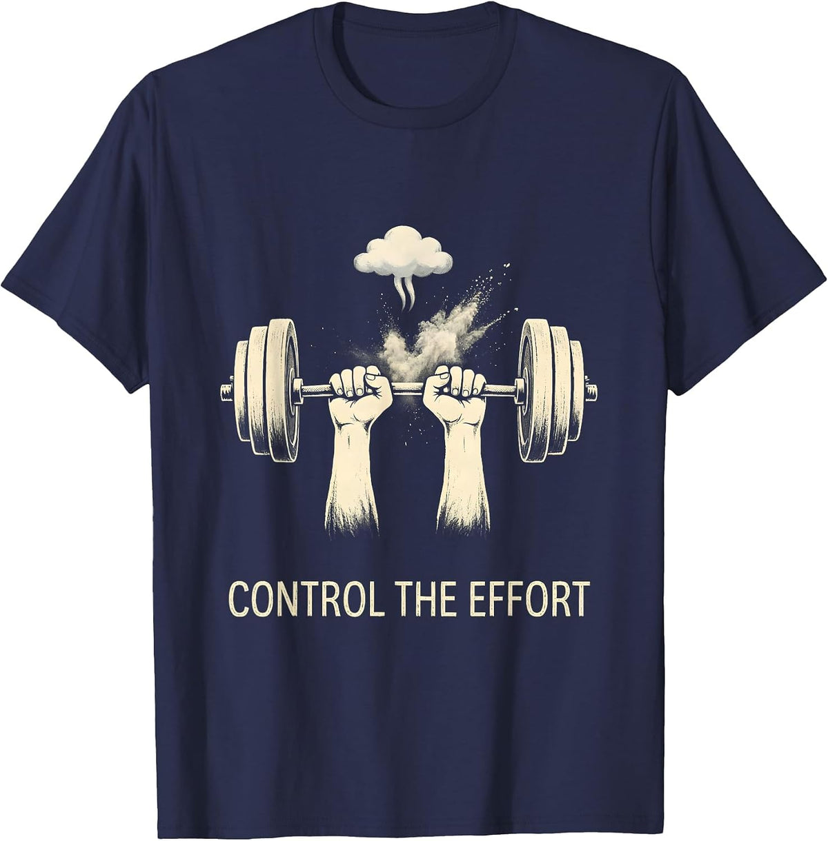 Men's Control The Effort Stoic Philosophy Quote Marcus Aurelius T-Shirt - Navy Blue
