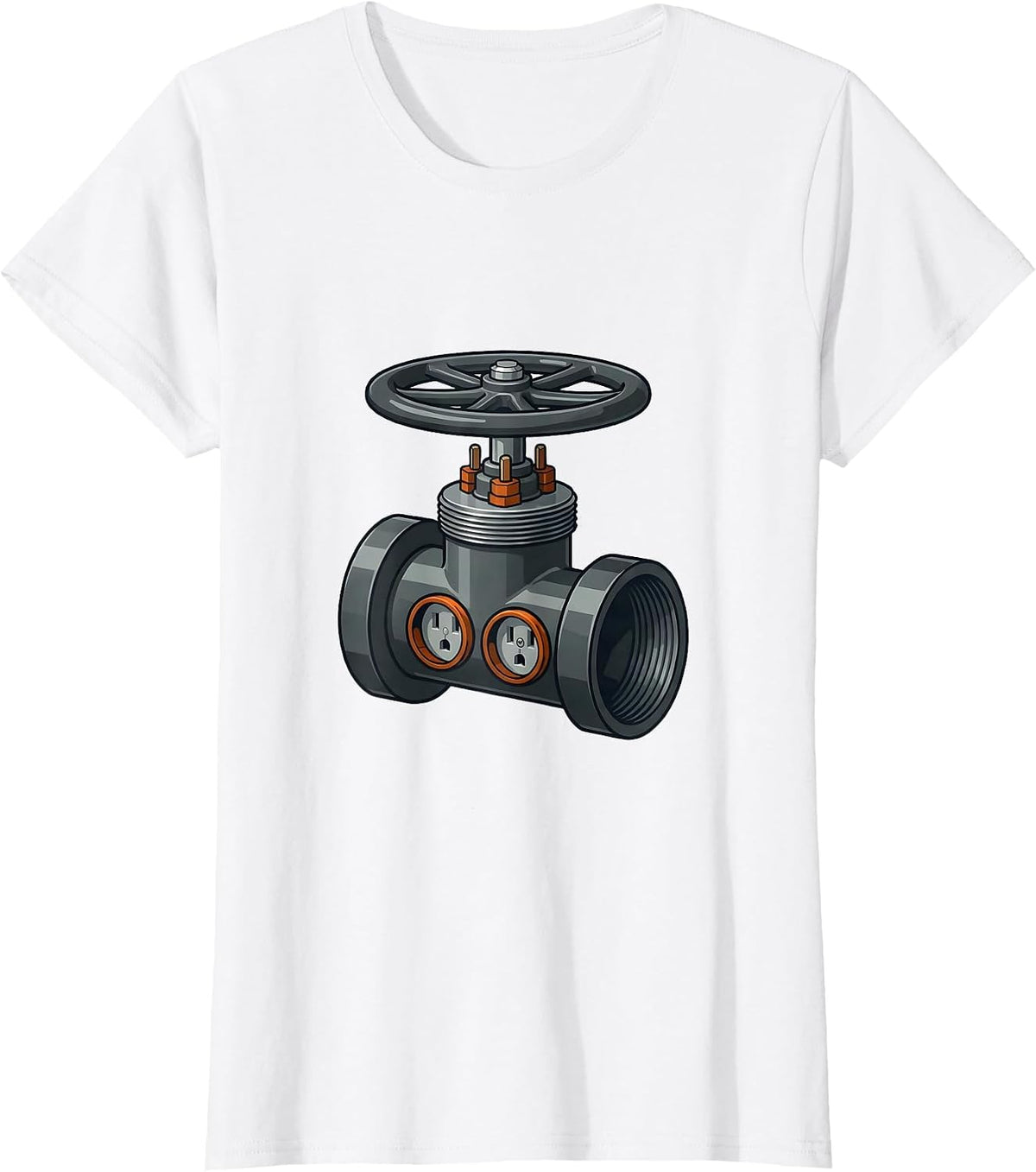Valve Outlet Plumbing Joke Plumber Gift T-Shirt - White