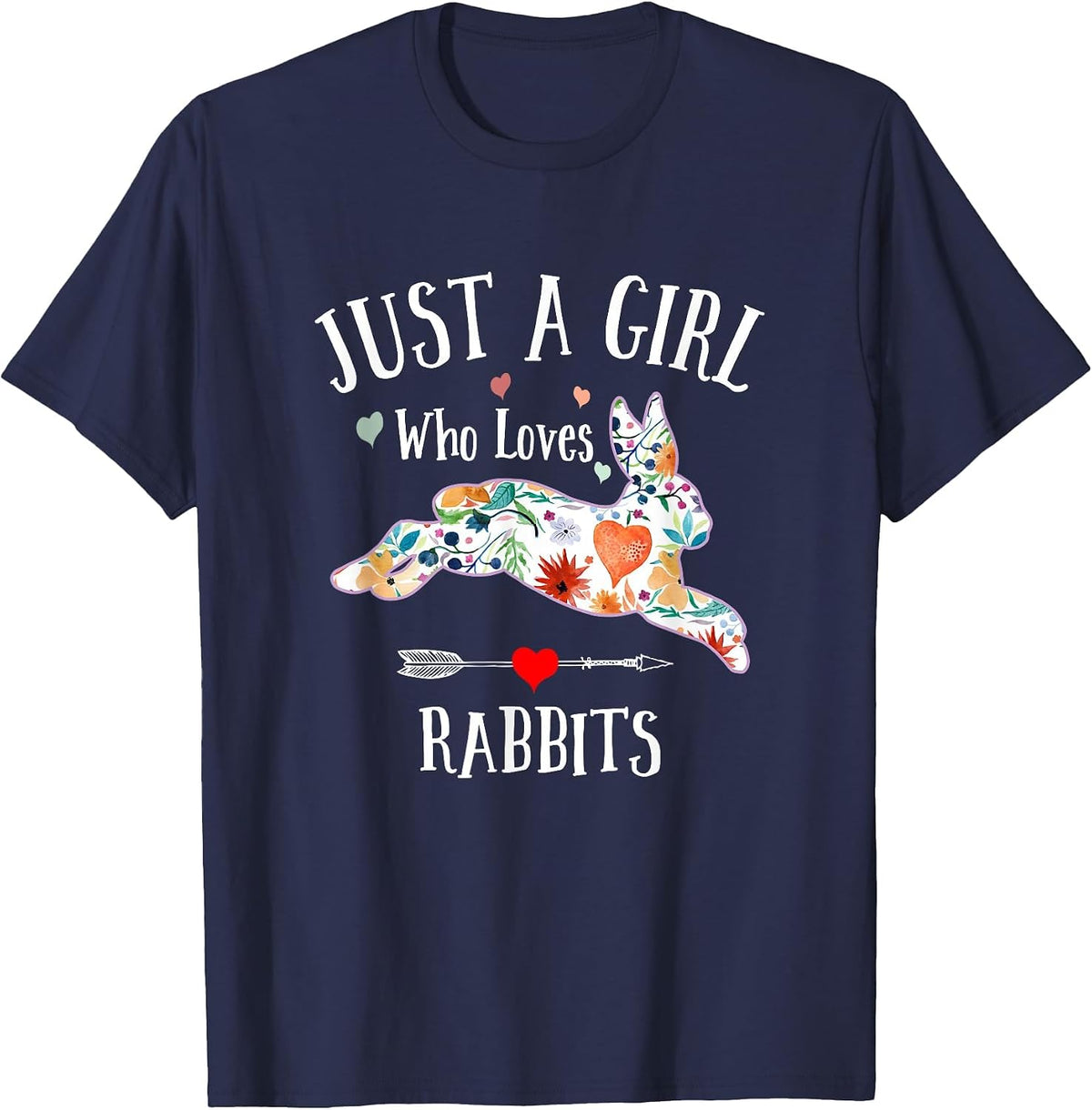Just a Girl Who Loves Rabbits for Women Girls Teens T-Shirt - Navy Blue
