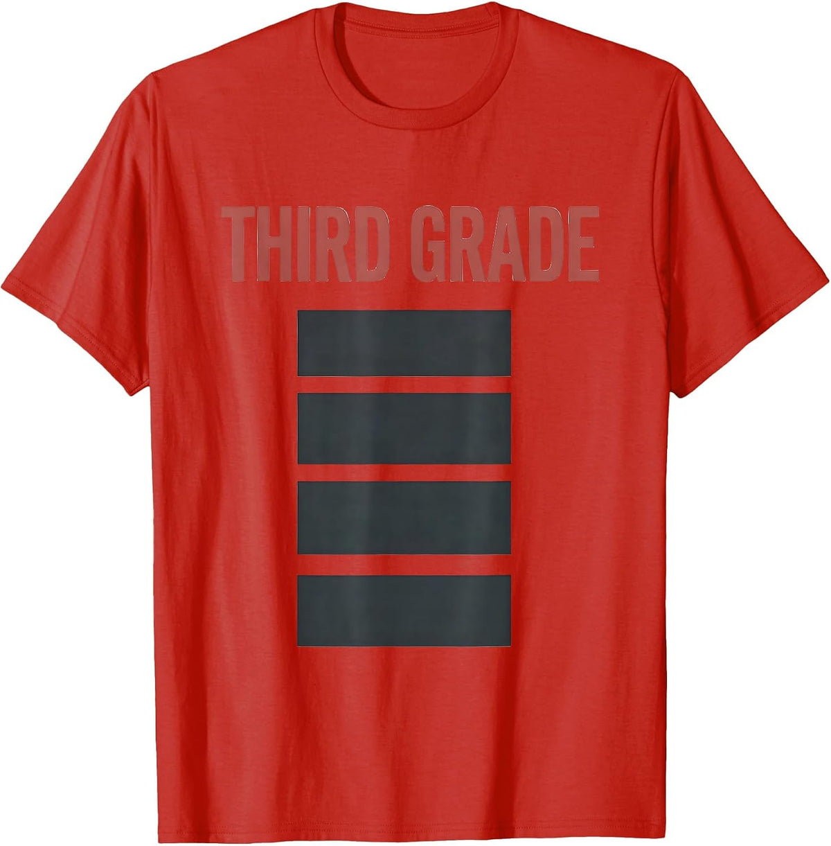 Men's Third Grade Minimalist Back To School Teacher Student T-Shirt - Red