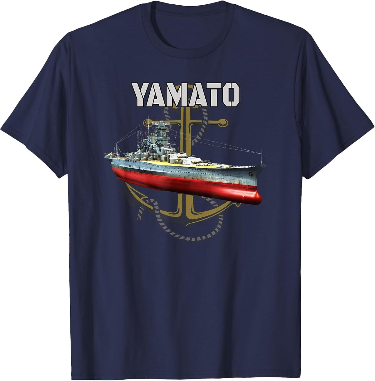 World War 2 Battleship Yamato Japanese Warship Dad Boy Son T-Shirt - Navy Blue