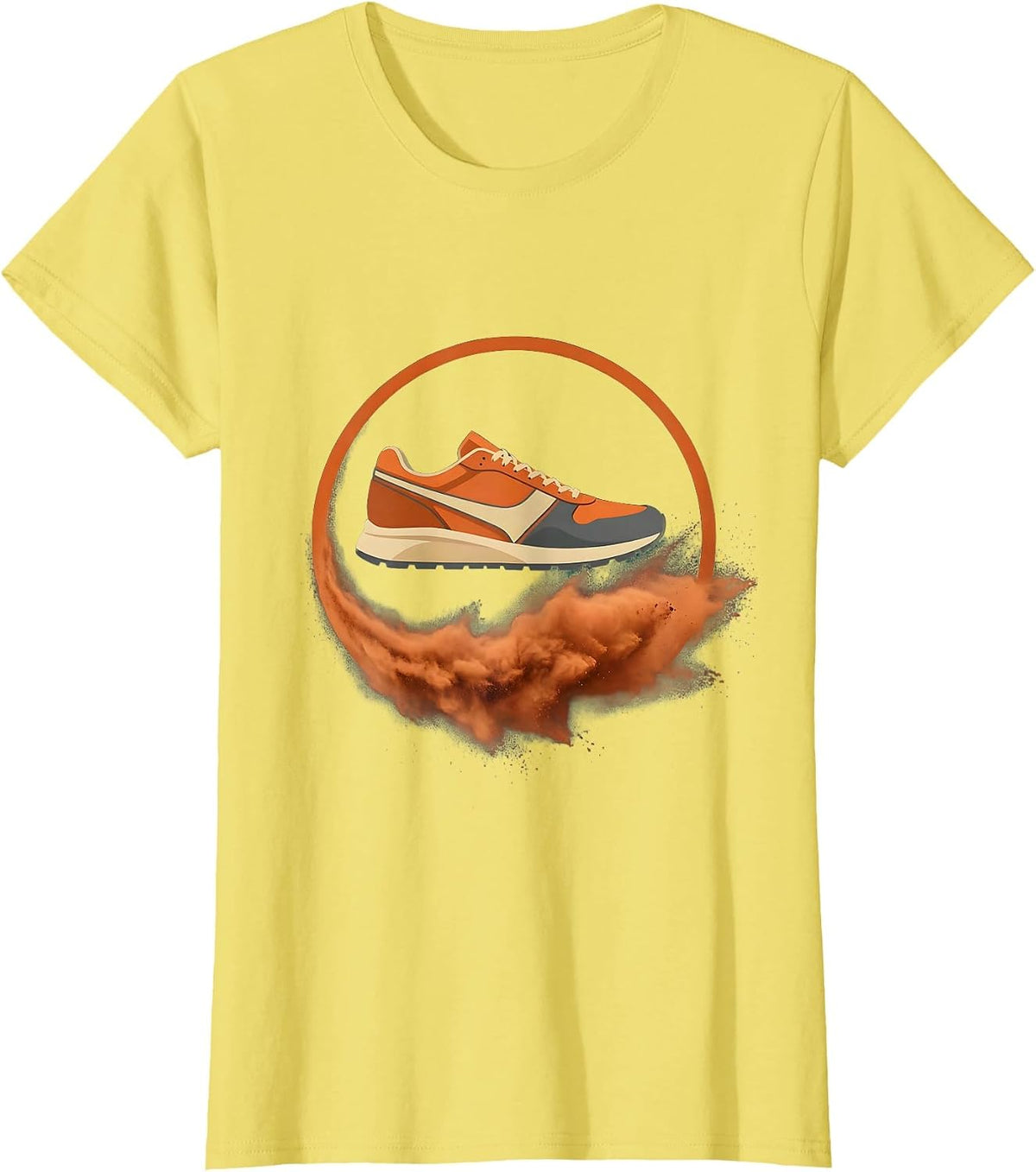 Clay Court Tennis Shoe Dust Drag Graphic T-Shirt - Lemon Yellow