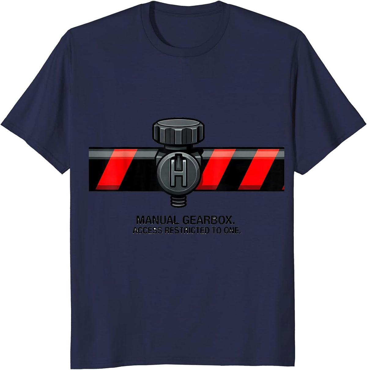 Manual Gearbox Access Restricted To One Car Guy T-Shirt - Navy Blue