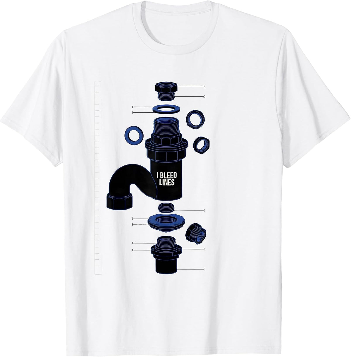 Men's I Bleed Lines Funny Plumber Pipefitter Steamfitter Dad Joke T-Shirt - White