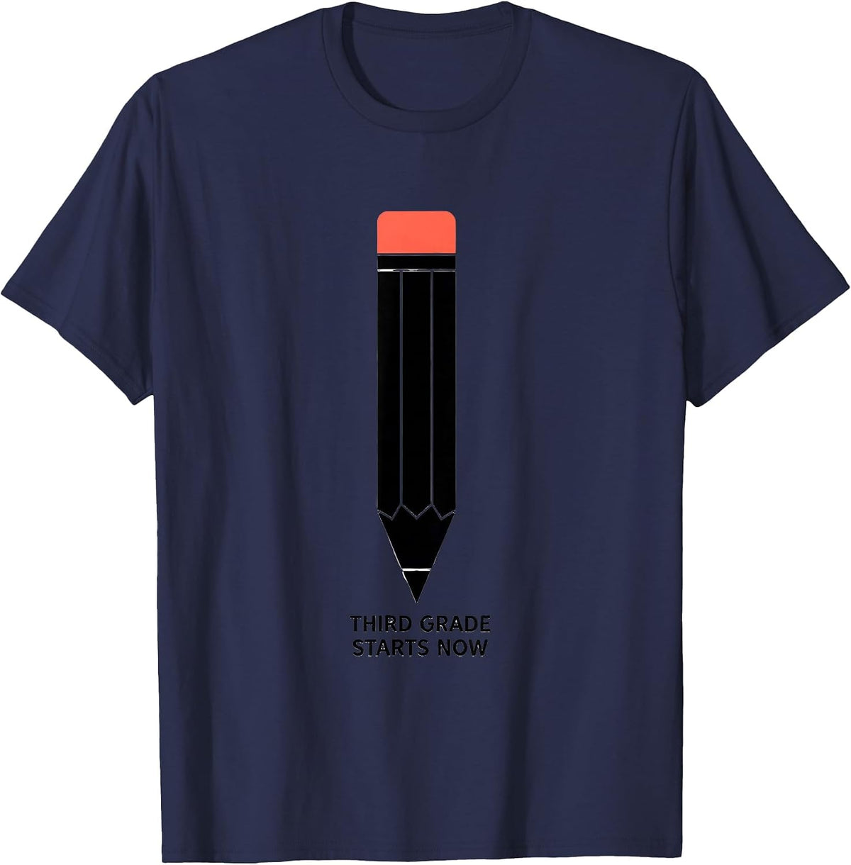 Third Grade Starts Now Minimalist Back To School Teacher T-Shirt - Navy Blue