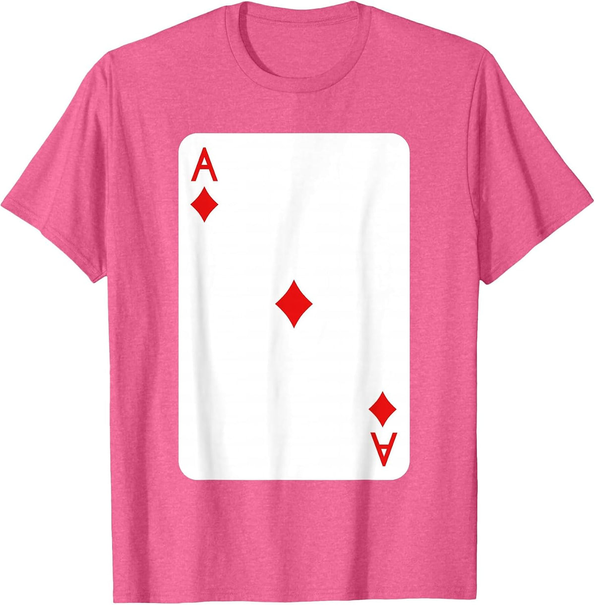 Ace of Diamonds Playing Cards Halloween Costume Casino Easy T-Shirt - Pink Heather