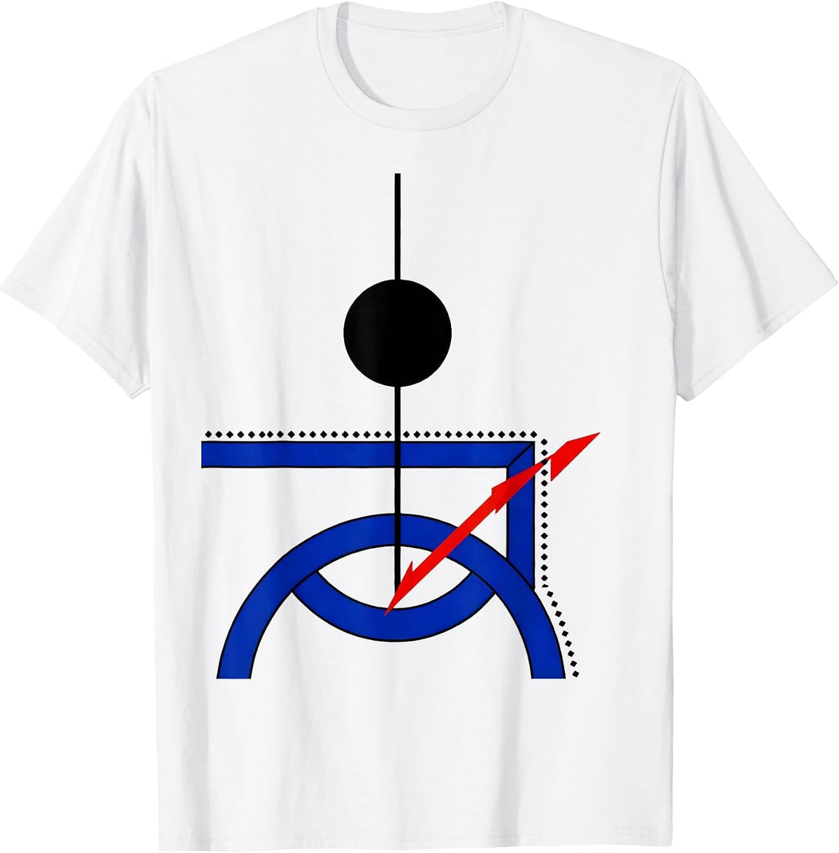 Men's Billiards Aim Line Modernist Pool Player Humor T-Shirt - White