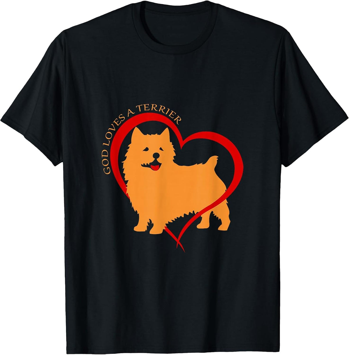 God Loves a Terrier | Norwich Terrier Dog T-Shirt T-Shirt - Black