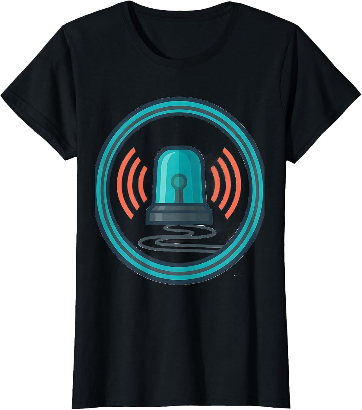 Women's Rotating Beacon EMS Paramedic EMT Humor T-Shirt - Black