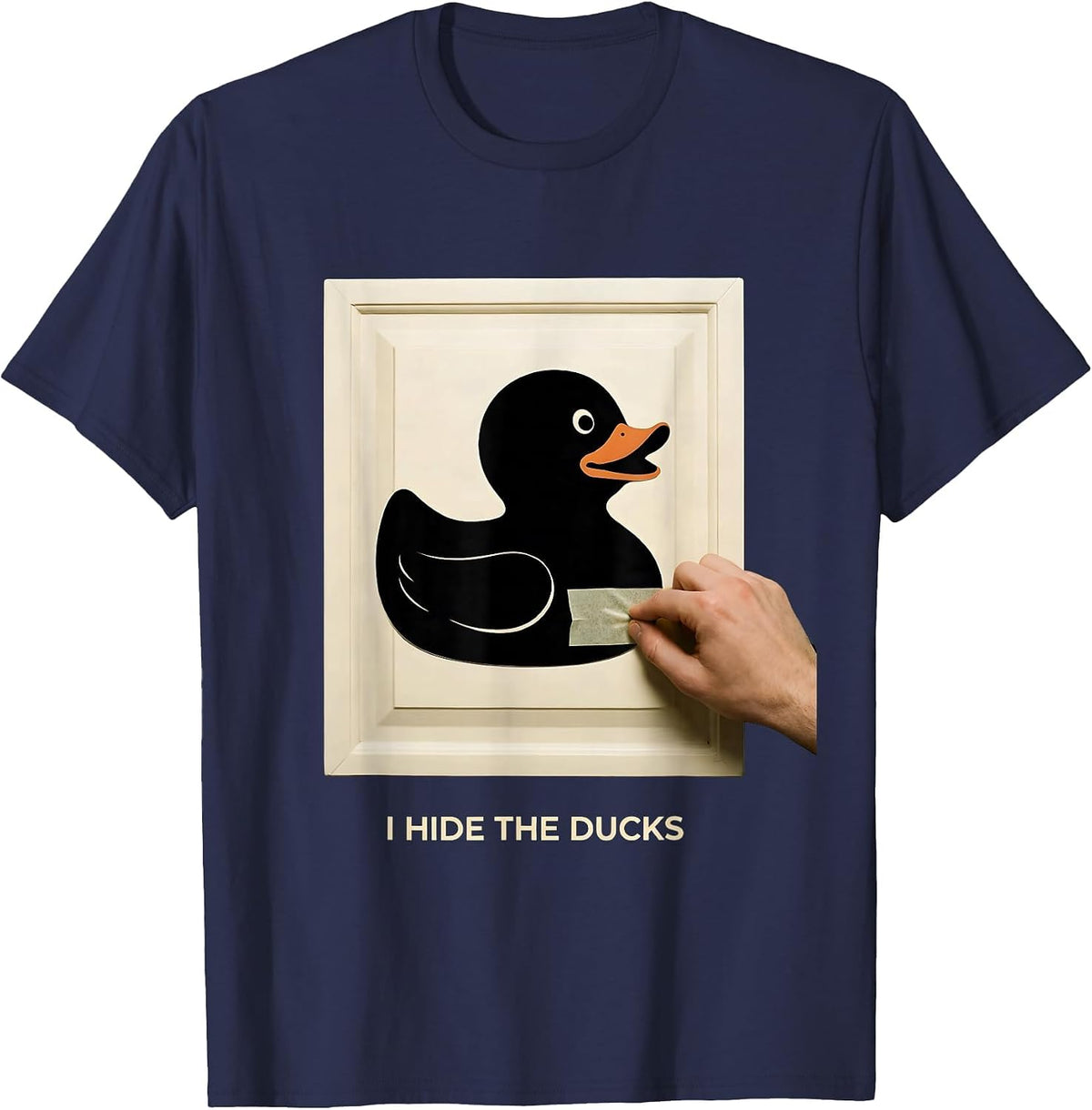 I Hide The Ducks Funny Cruise Duck Hunting Free Ice Cream T-Shirt - Navy Blue
