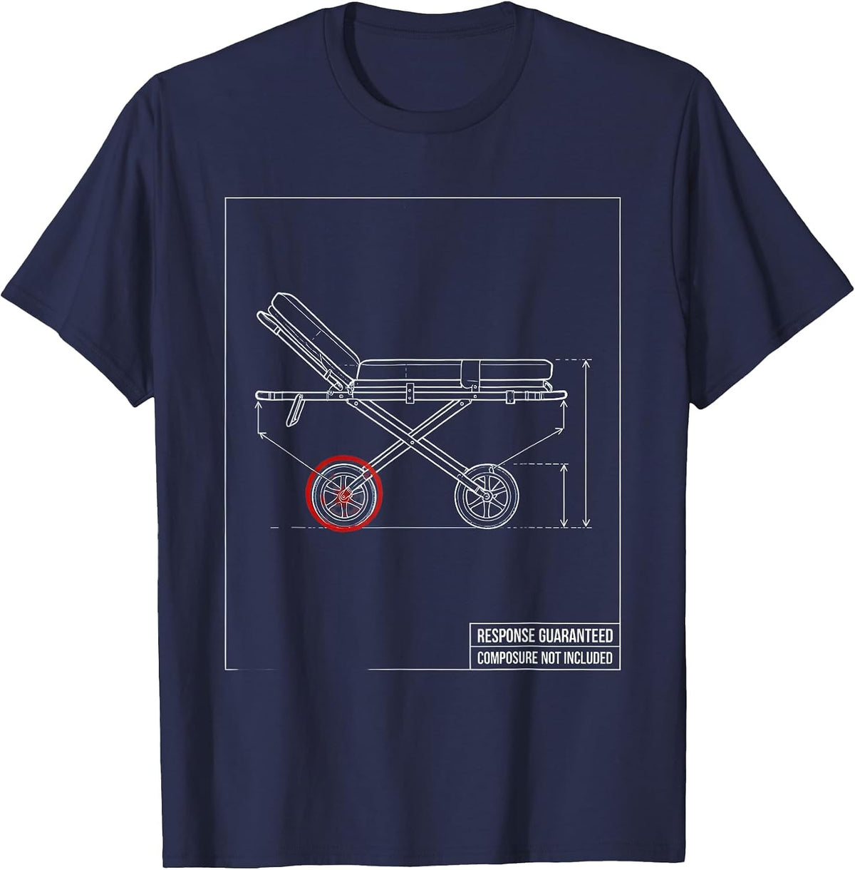 Men's Response Guaranteed Composure Not Included Funny EMT T-Shirt - Navy Blue