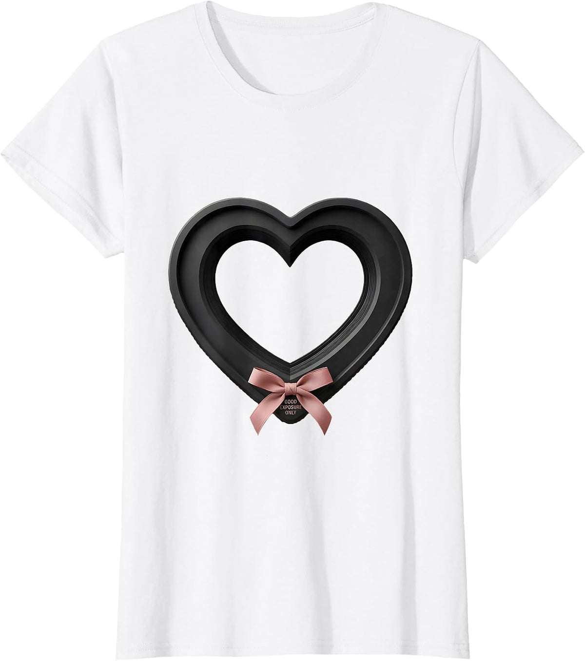 Good Exposure Only Cute Radiology Tech Coquette Bow T-Shirt - White