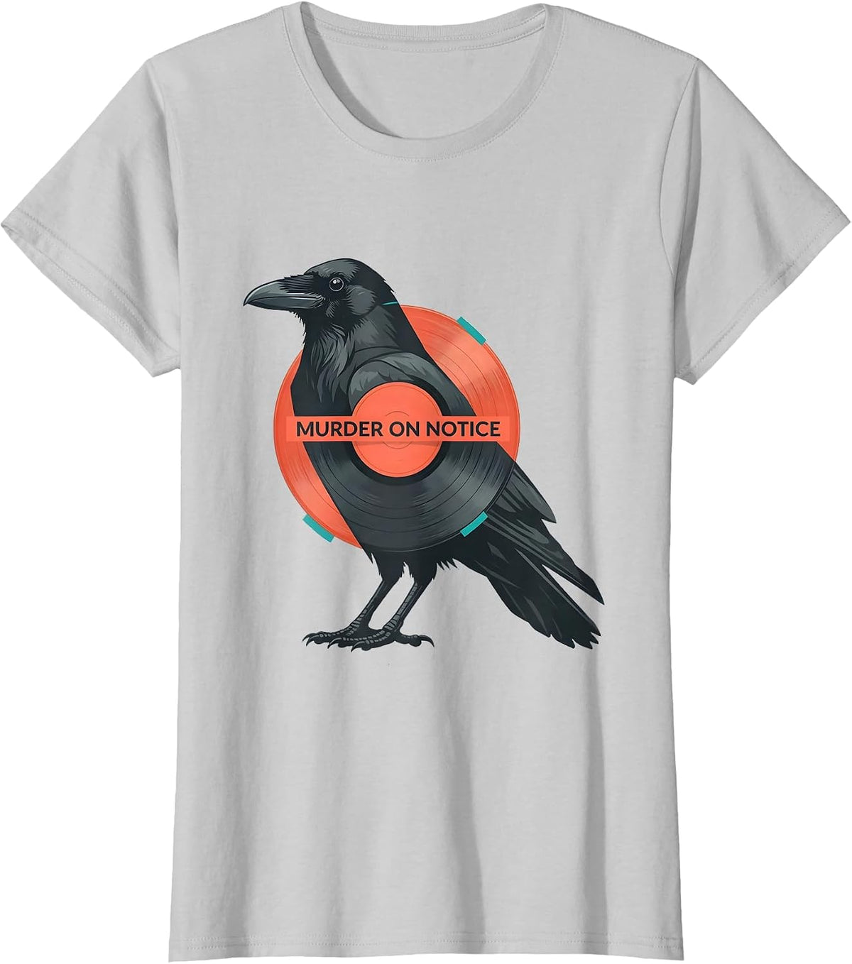 Murder On Notice Crow Raven Dark Humor Gothic Bird Lover T-Shirt - Silver Grey